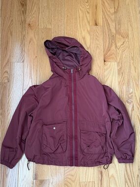Old Navy Burgundy Hooded Bomber Jacket